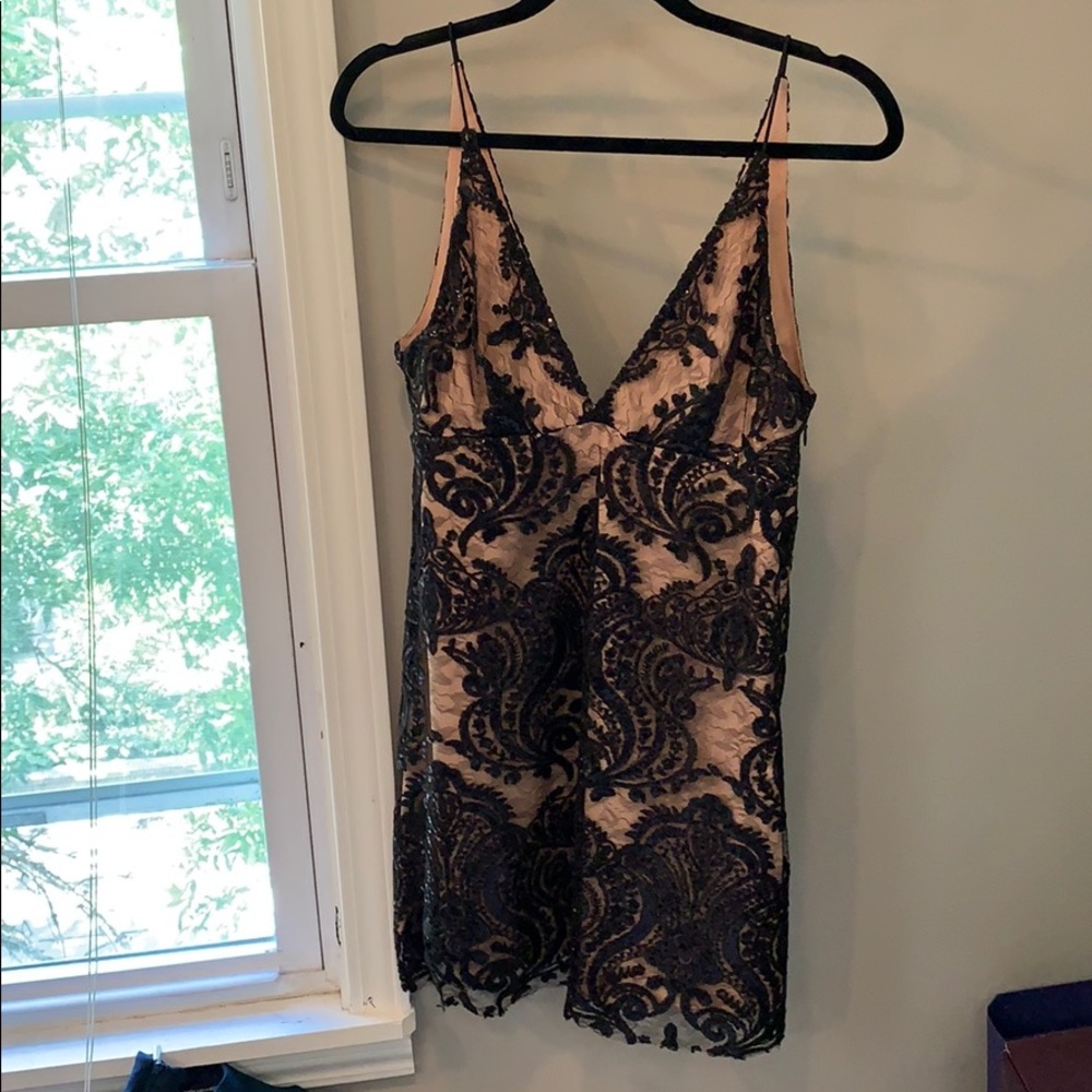 Free People Black Lace/Sequins Dress